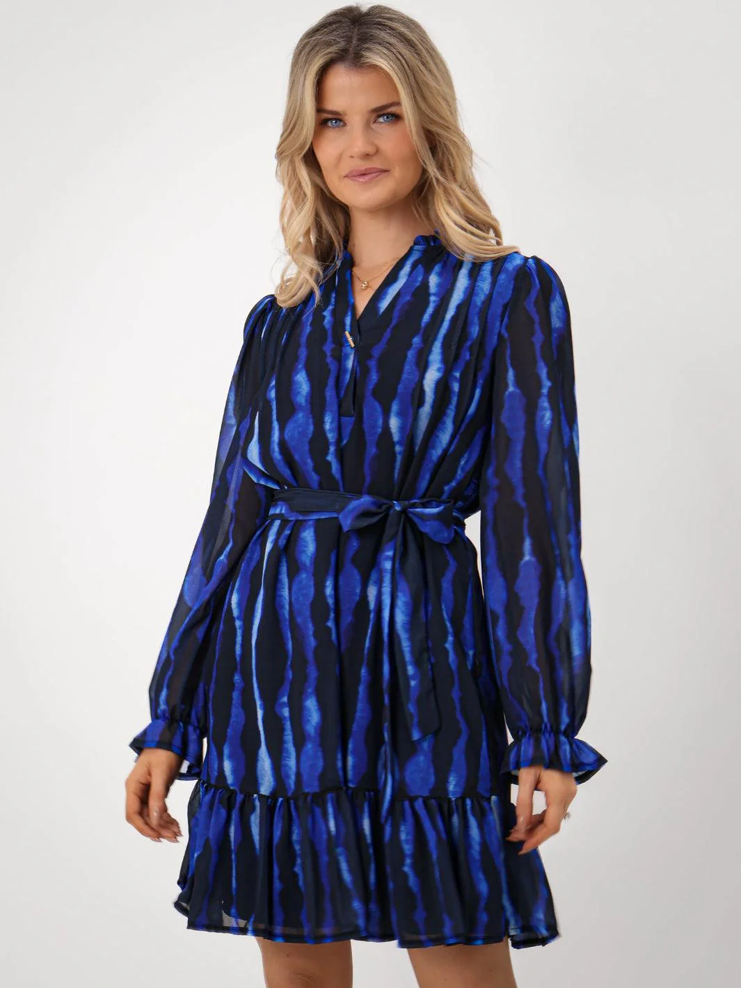 Kate & Pippa Venus Mini Dress In Royal Blue Print - Image 2
