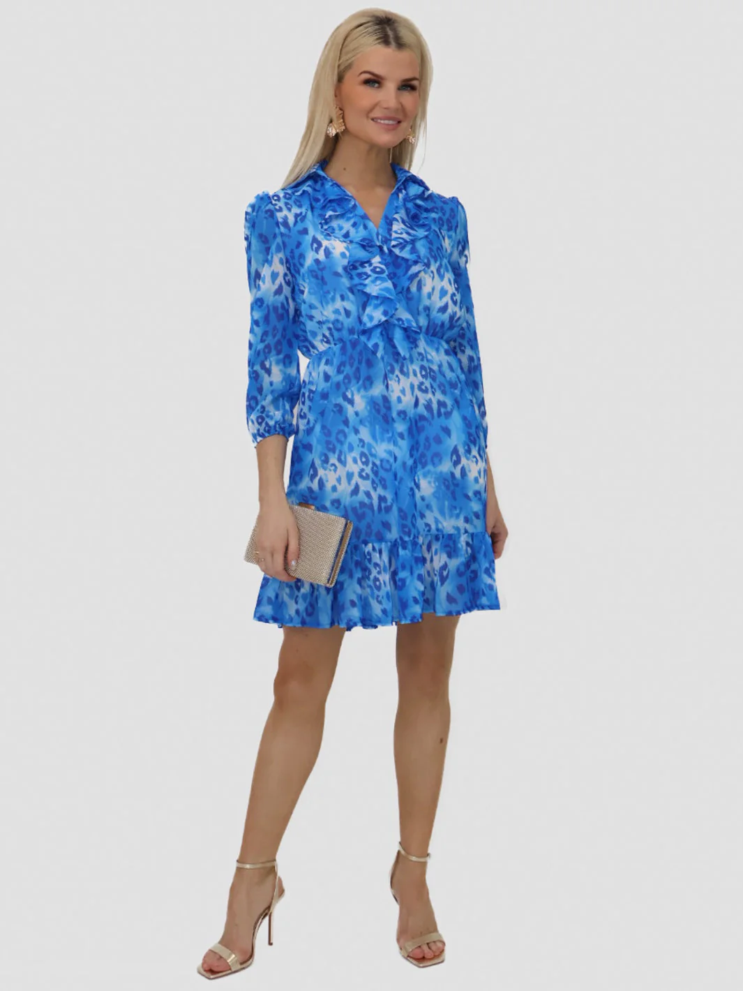 Kate & Pippa Vicky Mini Dress In Blue Print - Image 2