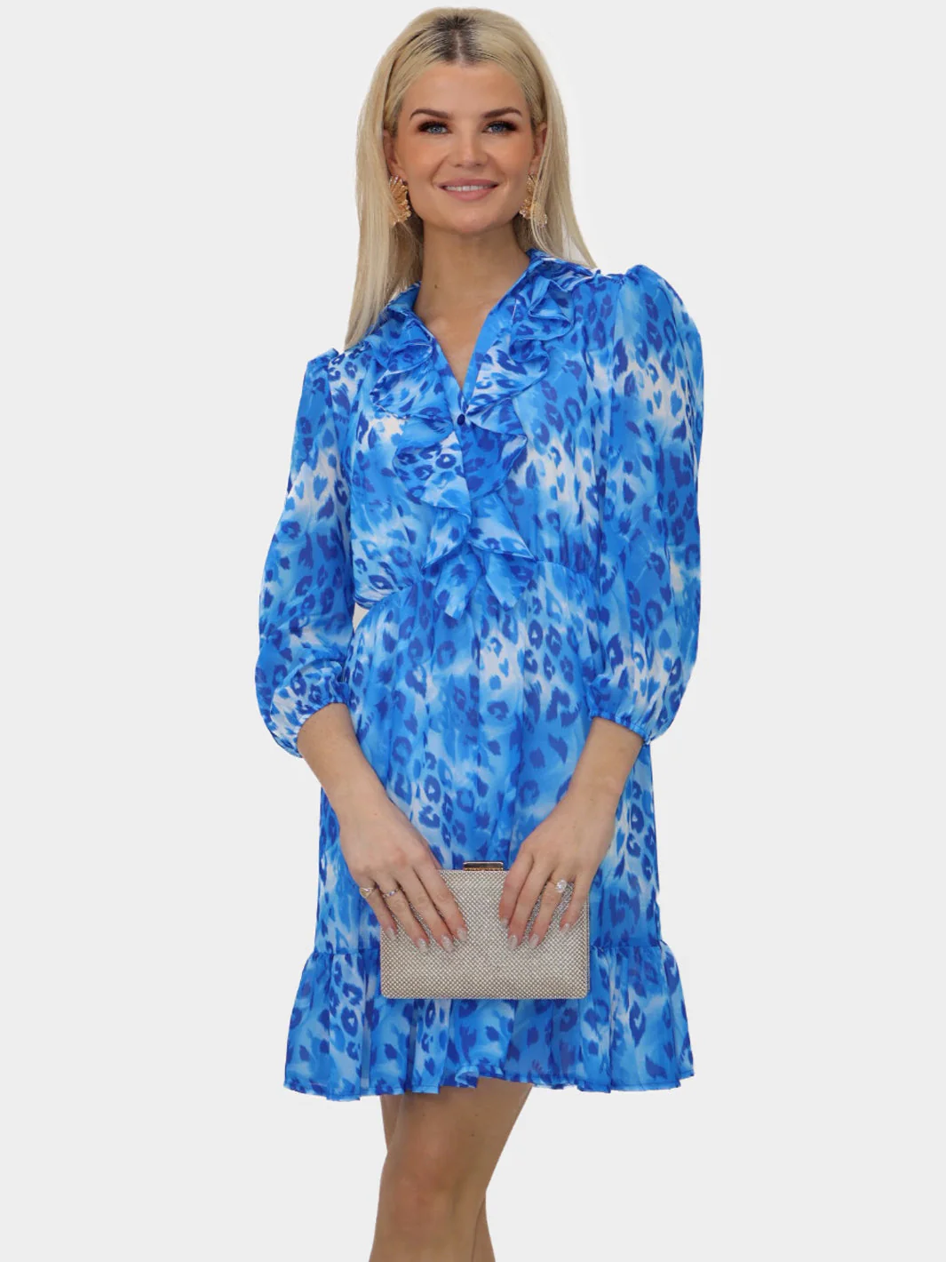 Kate & Pippa Vicky Mini Dress In Blue Print - Image 7