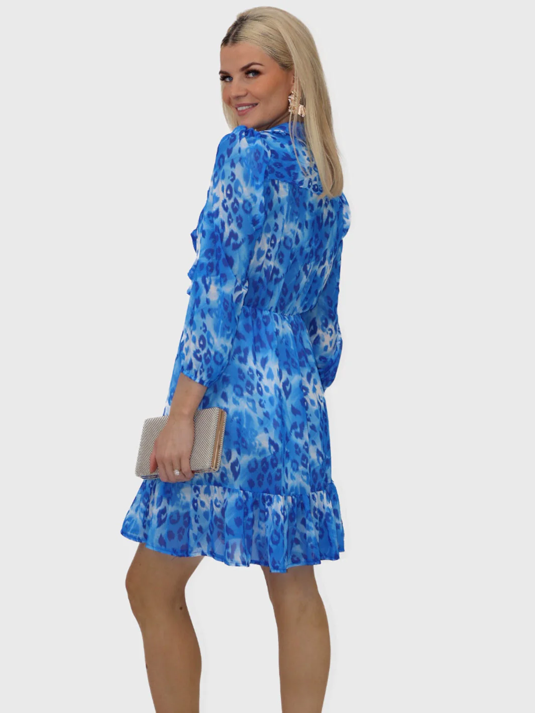 Kate & Pippa Vicky Mini Dress In Blue Print - Image 8