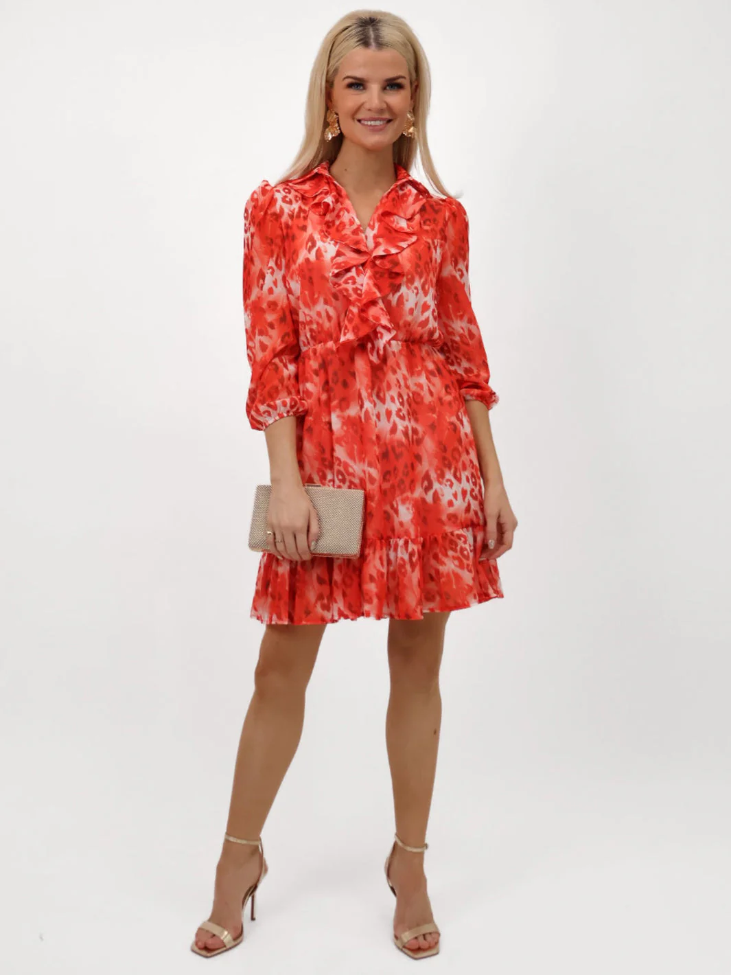 Kate & Pippa Vicky Mini Dress In Orange Print - Image 5
