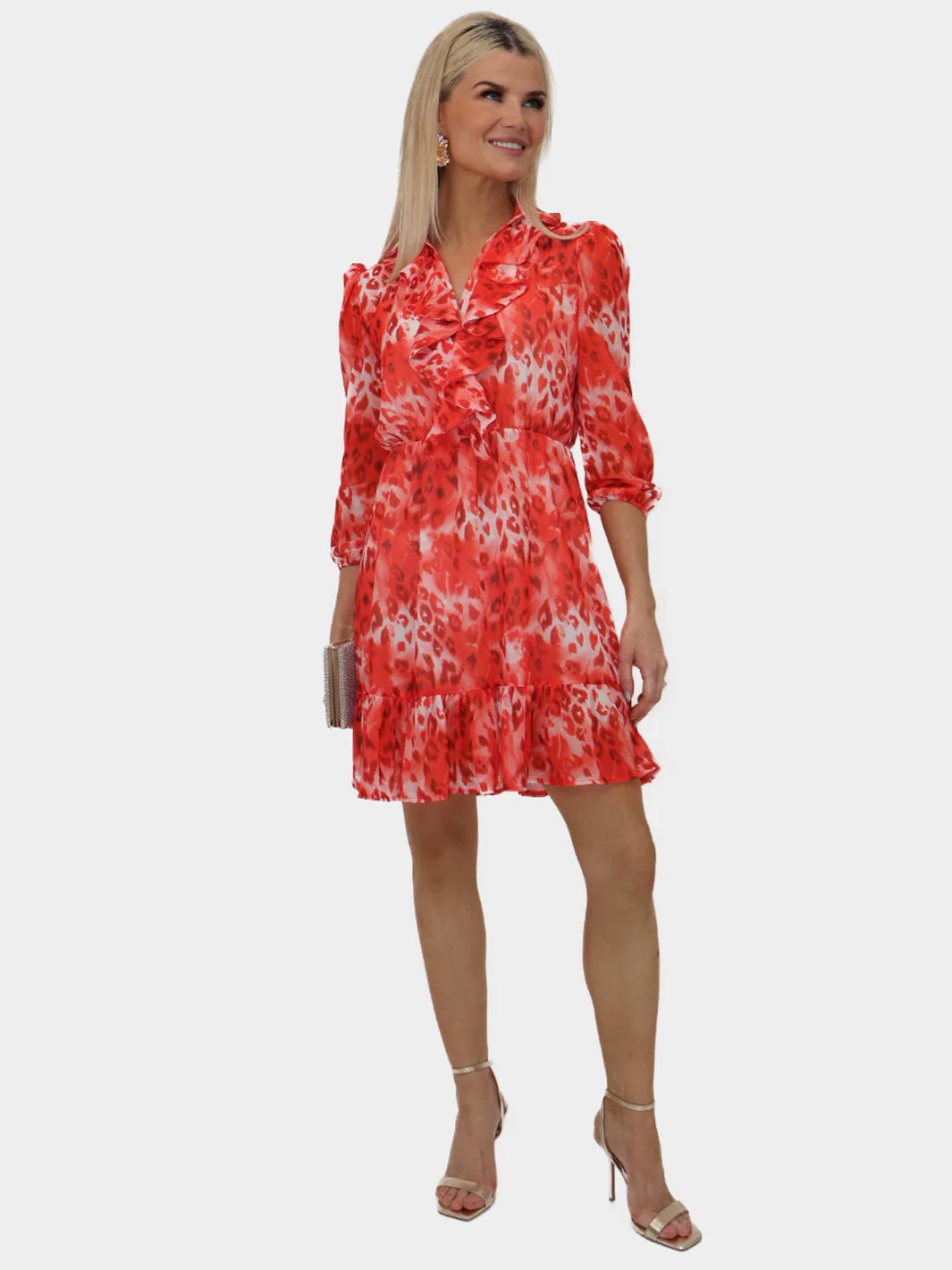 Kate & Pippa Vicky Mini Dress In Orange Print - Image 6