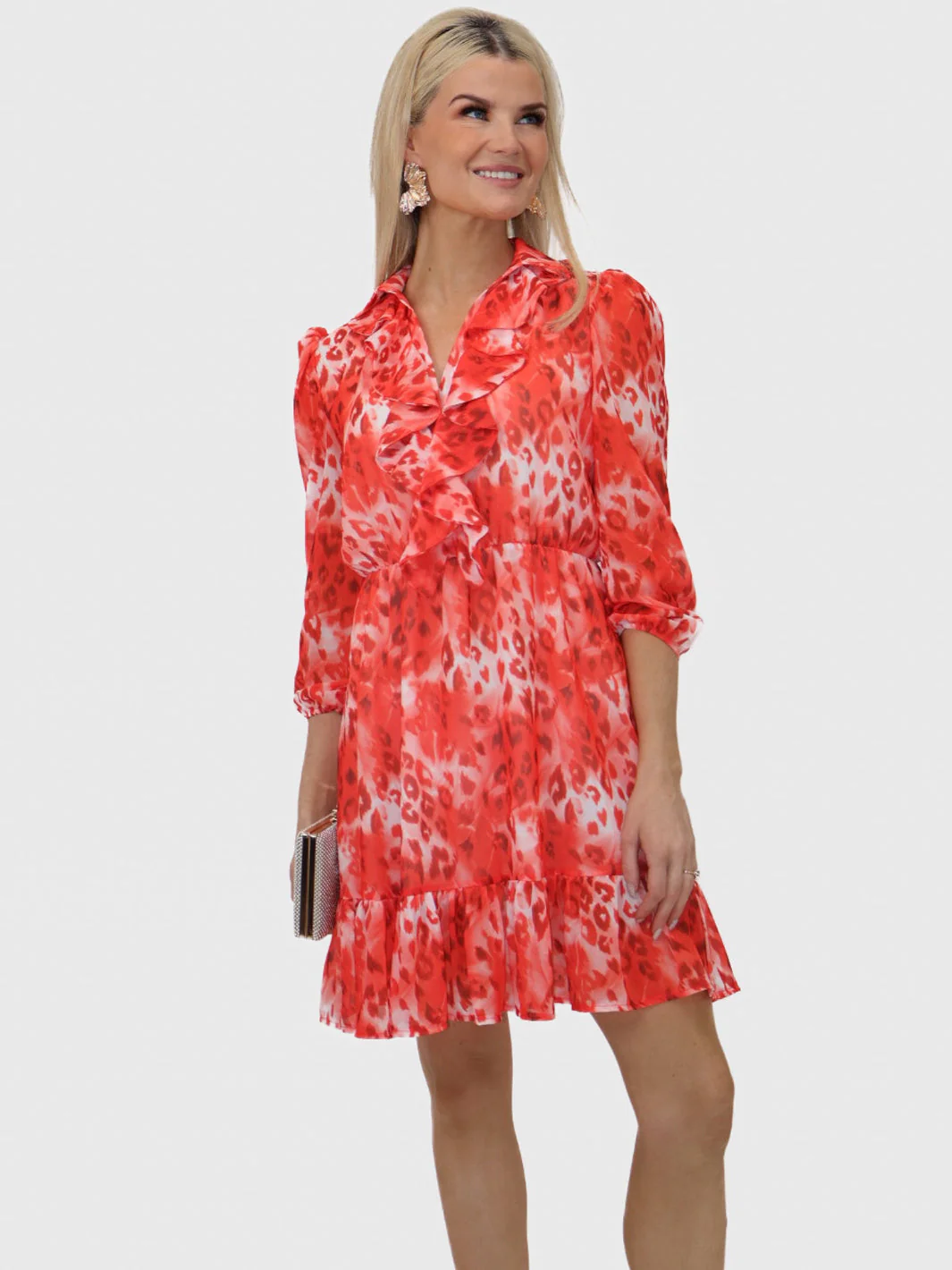 Kate & Pippa Vicky Mini Dress In Orange Print - Image 7