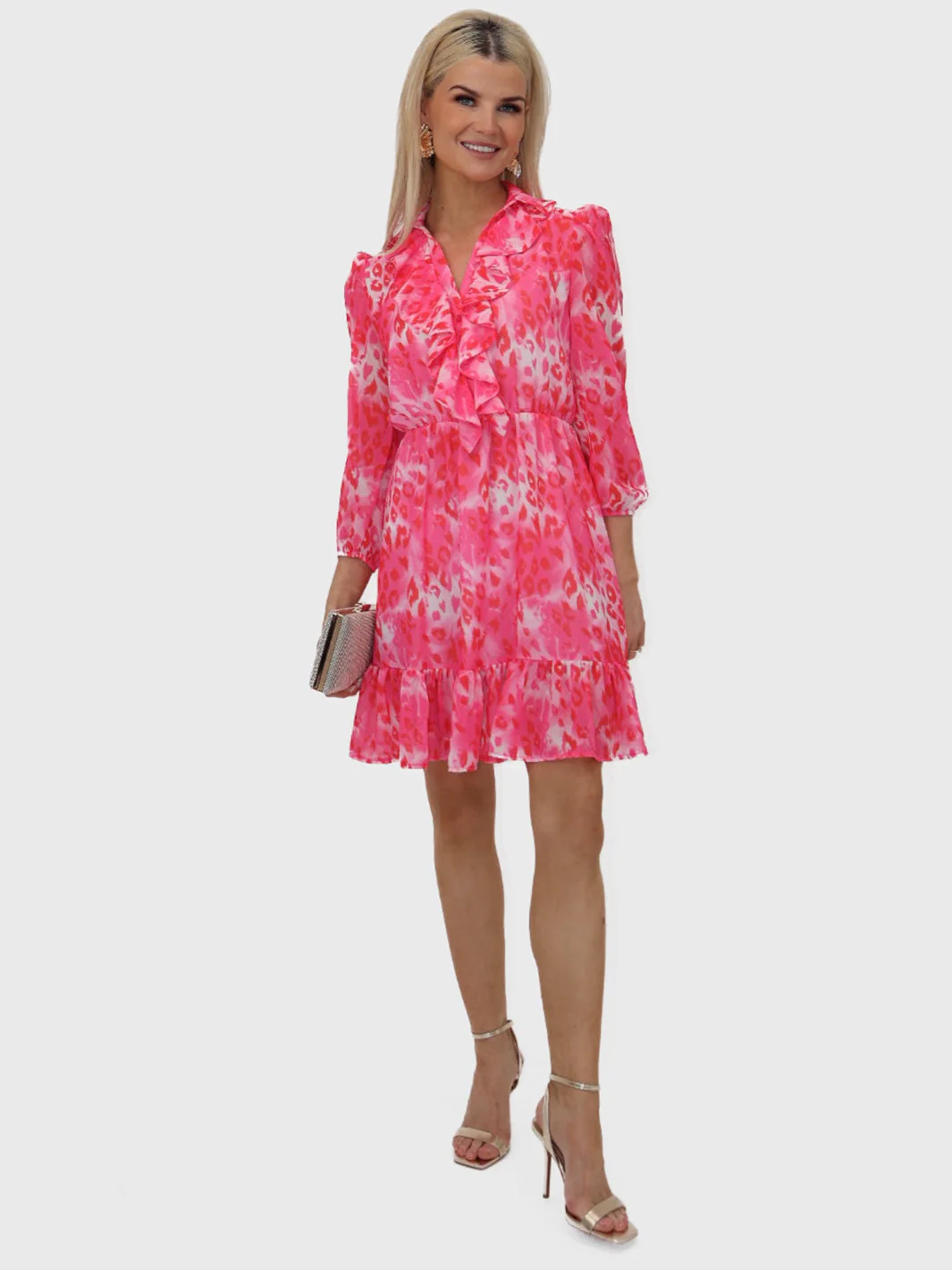 Kate & Pippa Vicky Mini Dress In Pink Print - Image 2