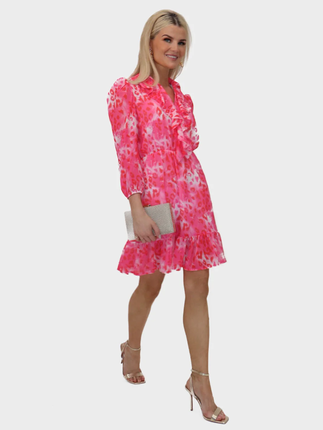 Kate & Pippa Vicky Mini Dress In Pink Print - Image 4