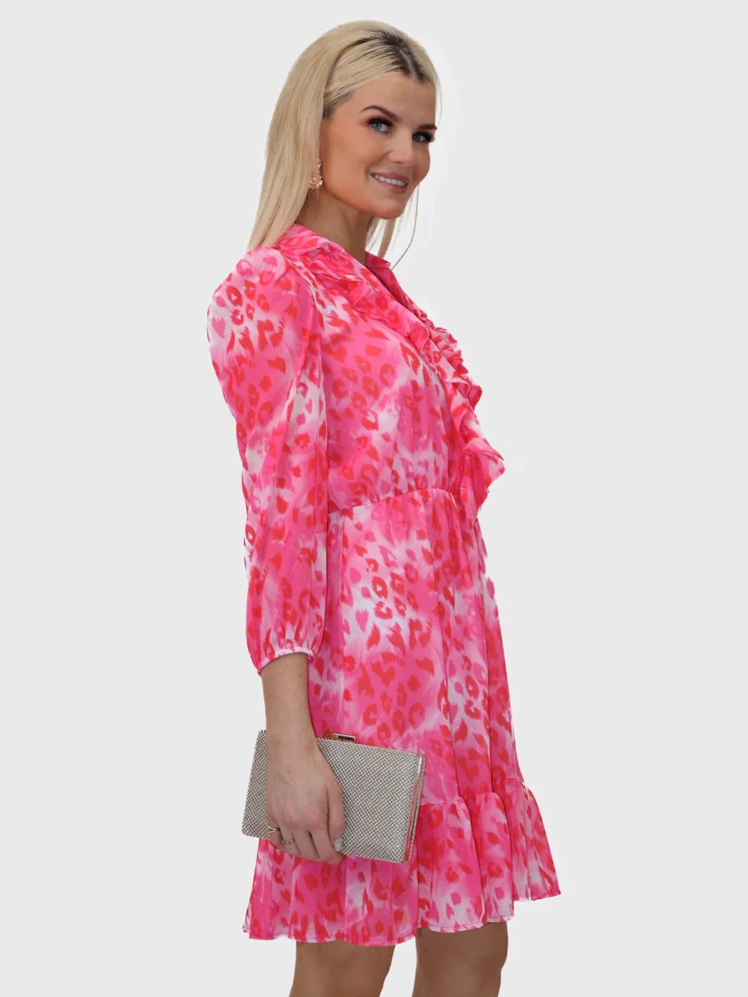 Kate & Pippa Vicky Mini Dress In Pink Print - Image 6
