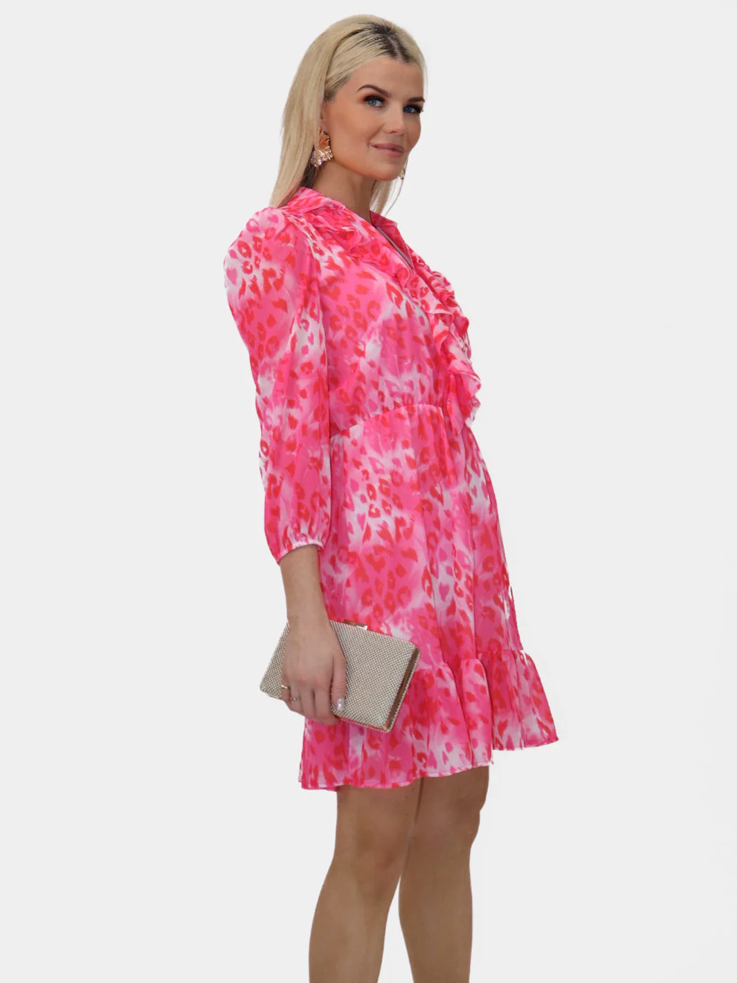 Kate & Pippa Vicky Mini Dress In Pink Print - Image 7
