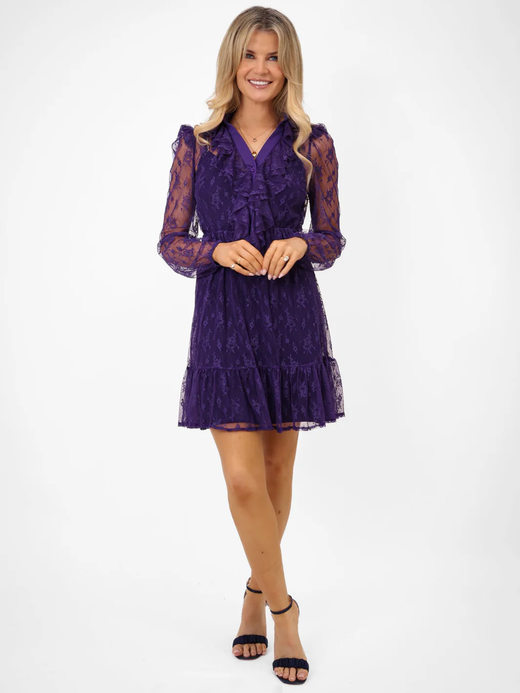 Kate & Pippa Vicky Mini Dress In Purple - Image 5