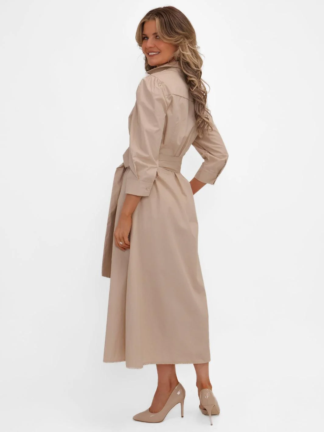 Kate & Pippa Victoria Midi Dress In Beige - Image 7