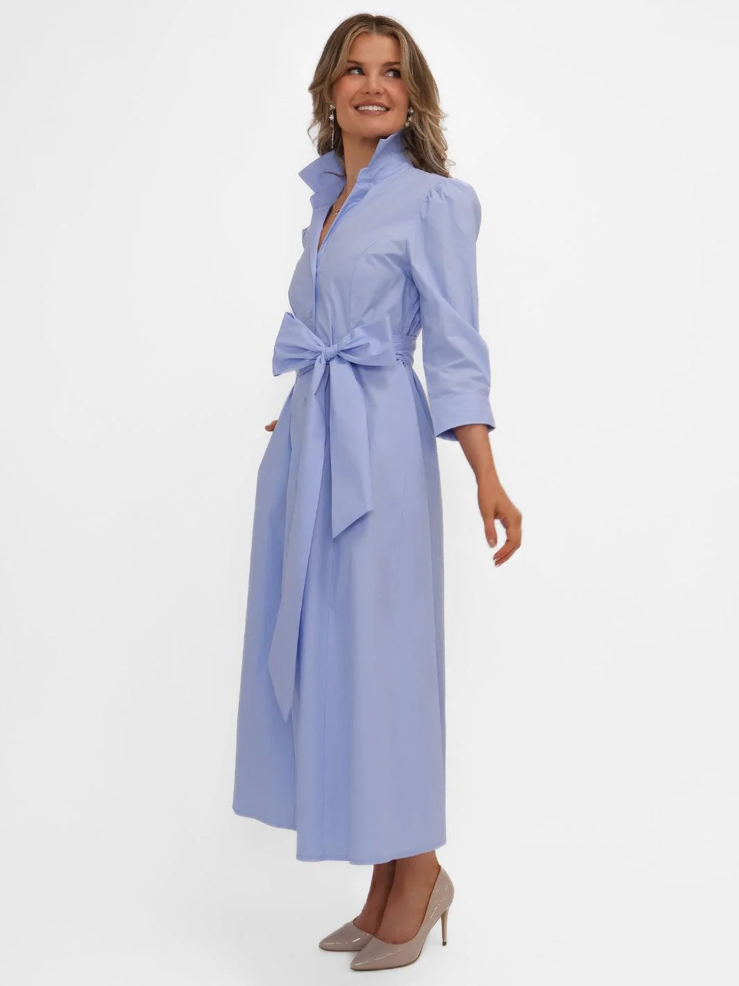 Kate & Pippa Victoria Midi Dress In Light Blue - Image 4