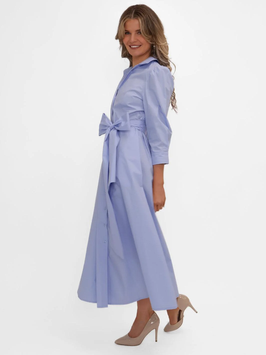 Kate & Pippa Victoria Midi Dress In Light Blue - Image 7