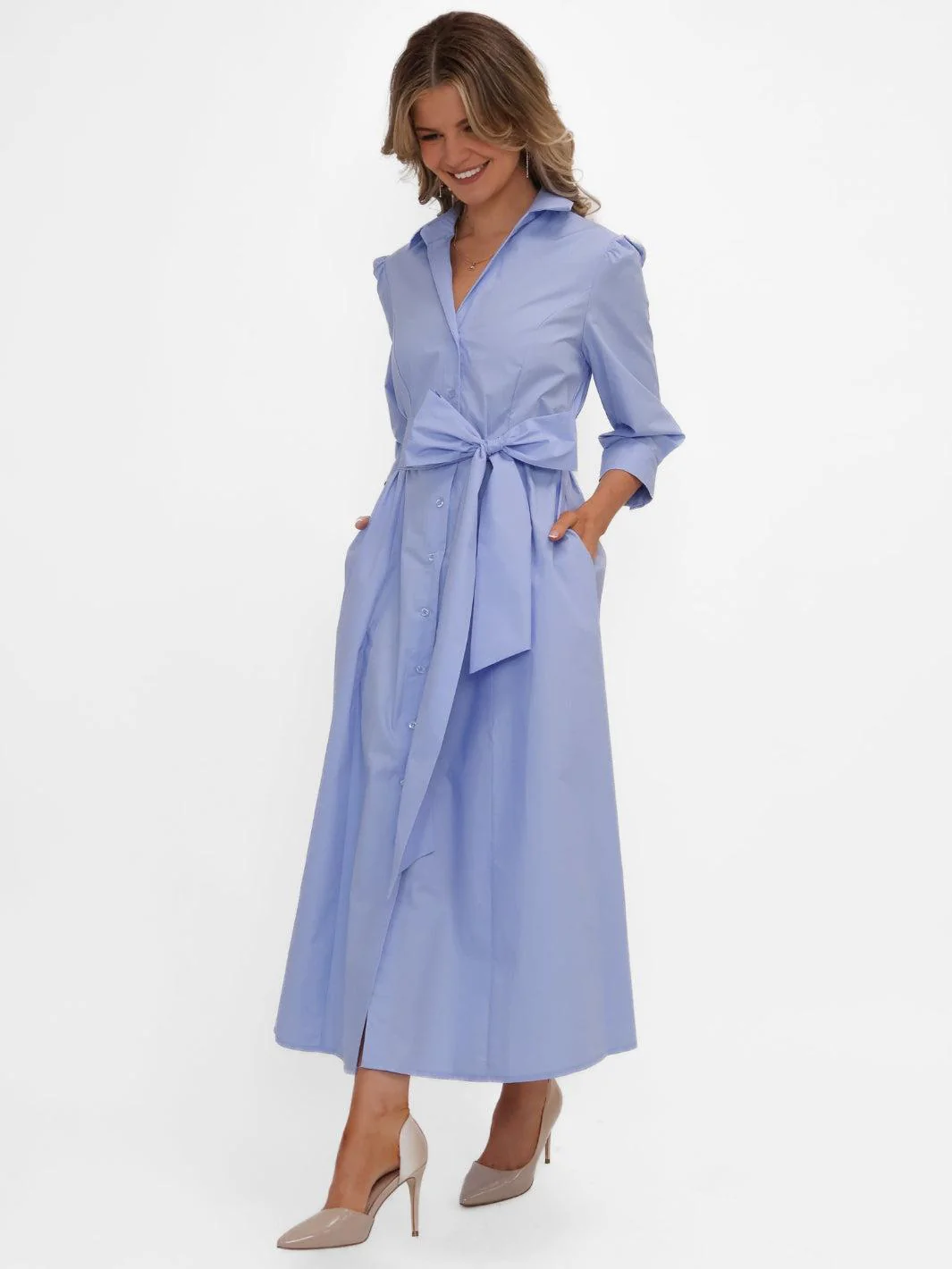 Kate & Pippa Victoria Midi Dress In Light Blue - Image 9