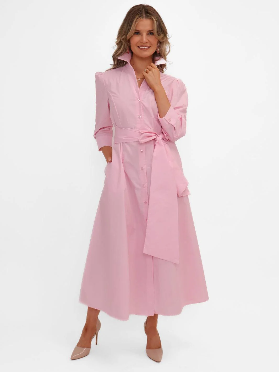 Kate & Pippa Victoria Midi Dress In Light Pink - Image 4
