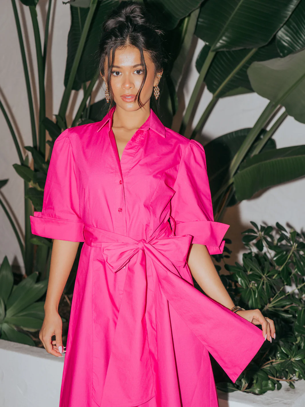 Kate & Pippa Whitney Midi Dress In Cerise Pink - Image 2