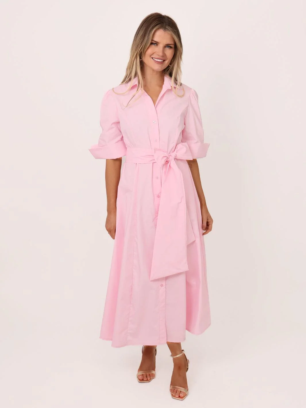Kate & Pippa Whitney Midi Dress In Light Pink - Image 2