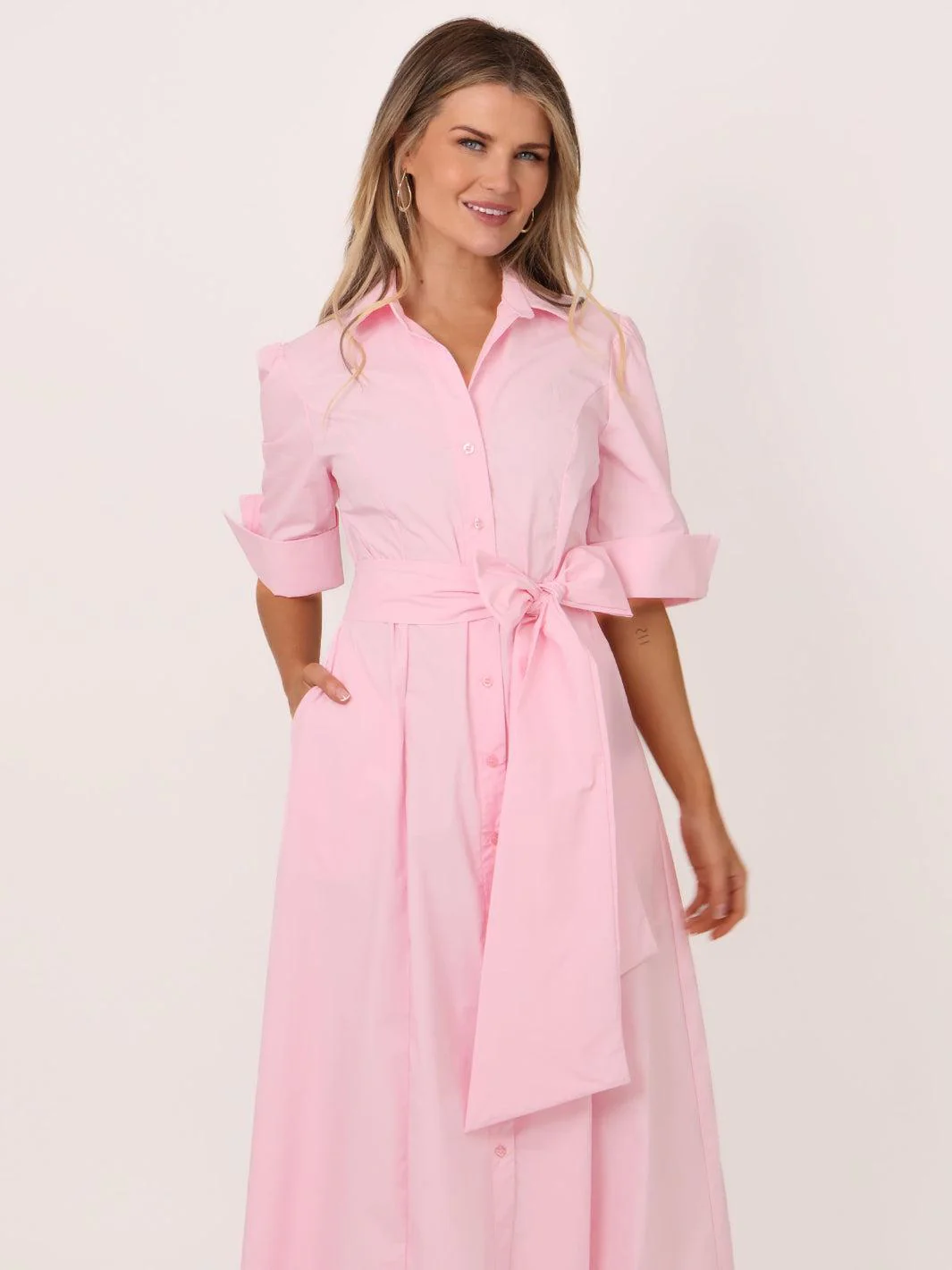 Kate & Pippa Whitney Midi Dress In Light Pink - Image 3