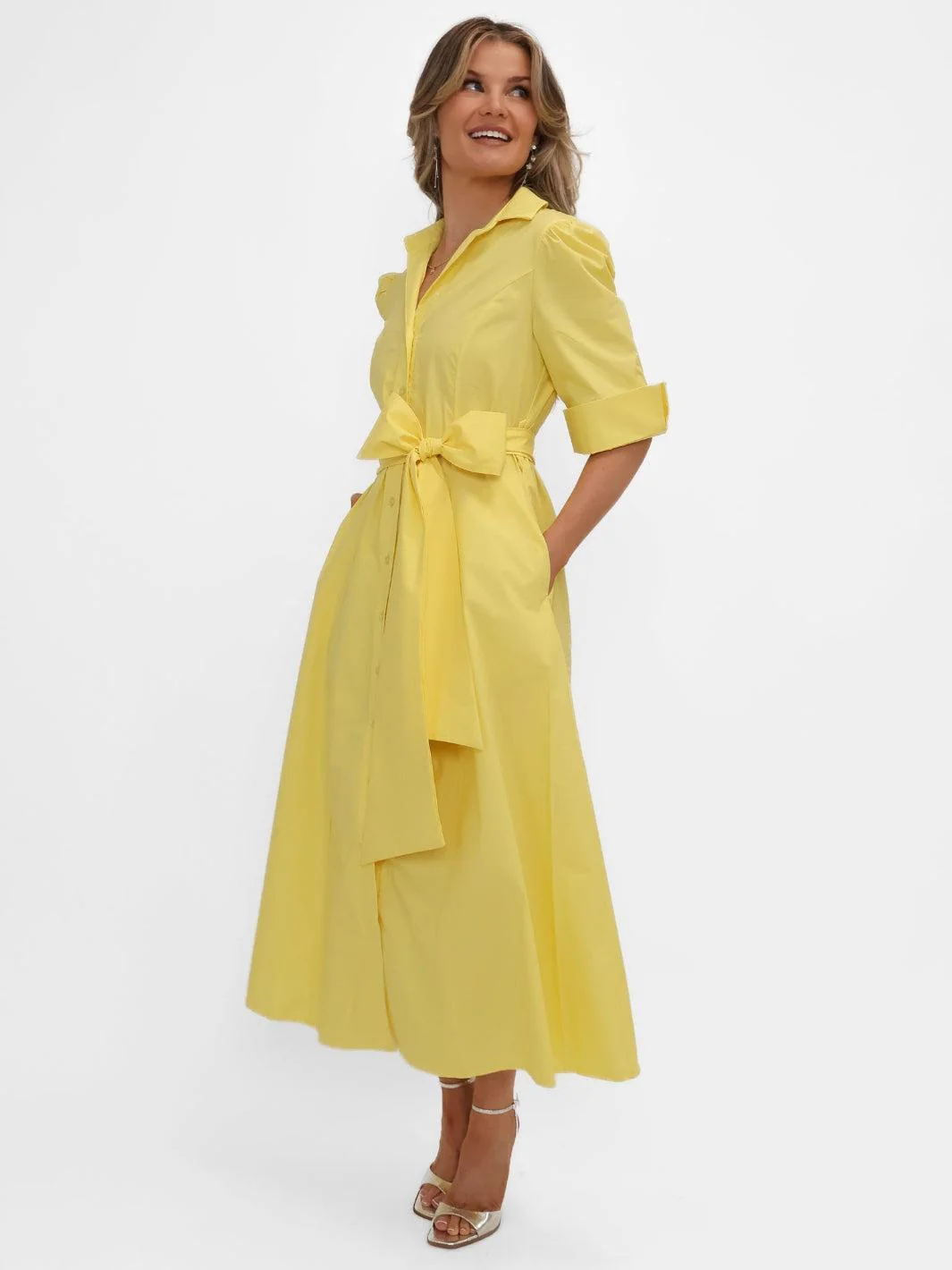 Kate & Pippa Whitney Midi Dress In Yellow - Image 3