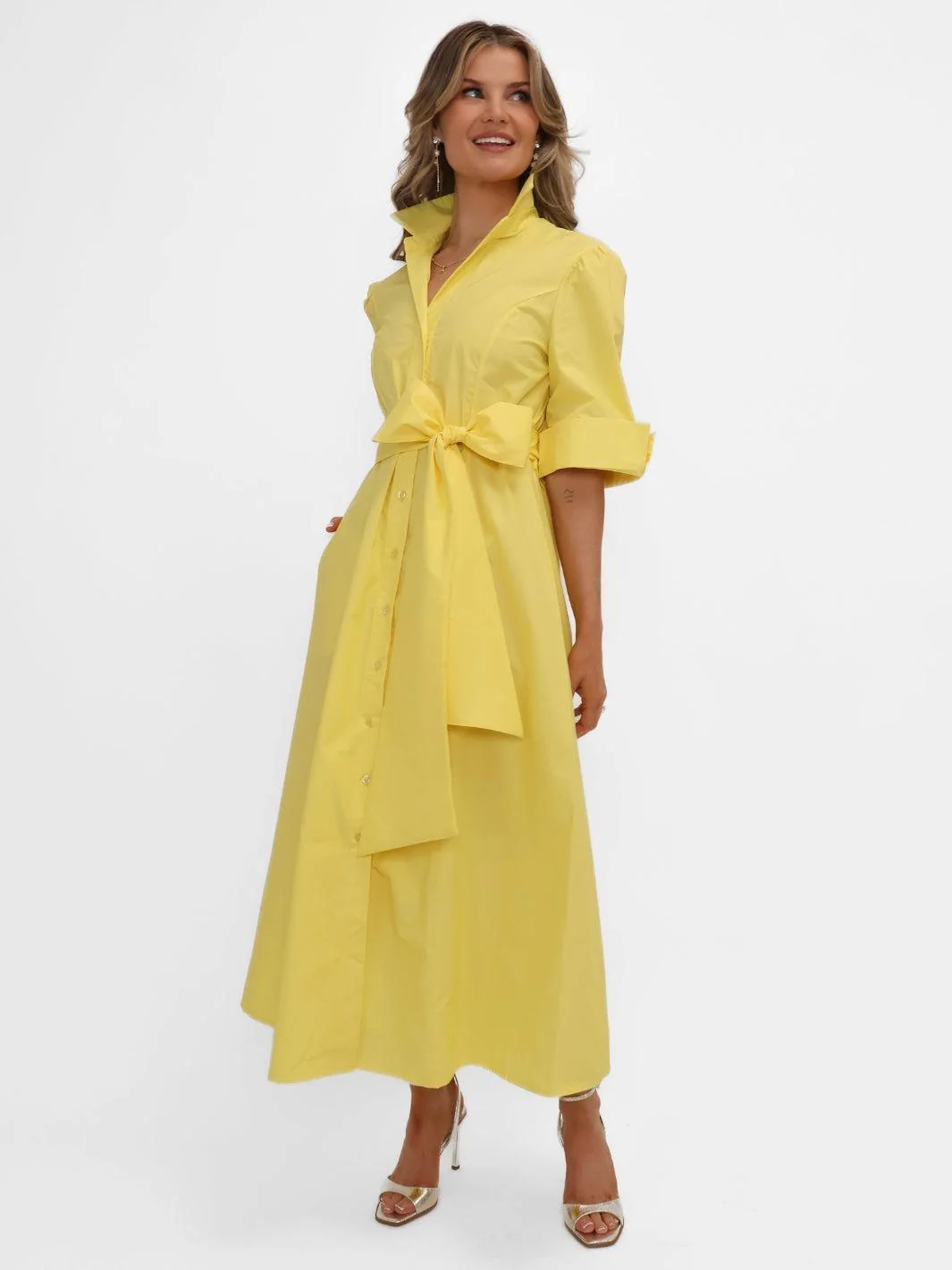 Kate & Pippa Whitney Midi Dress In Yellow - Image 4