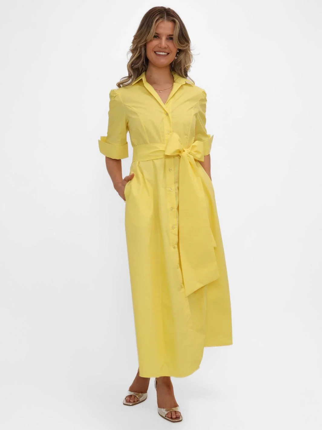 Kate & Pippa Whitney Midi Dress In Yellow - Image 7