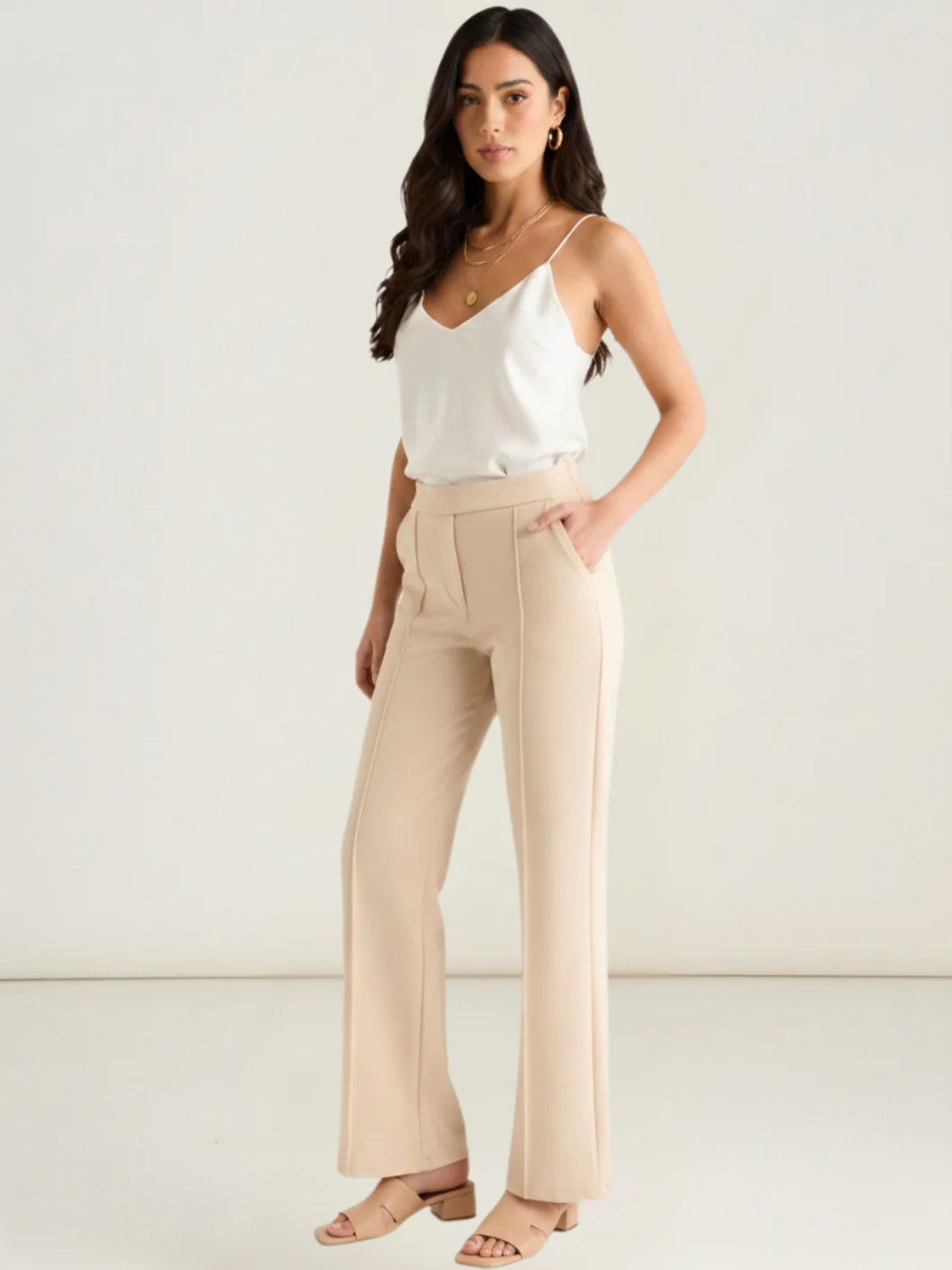 Kate & Pippa Yale Trousers In Soft Beige - Image 2