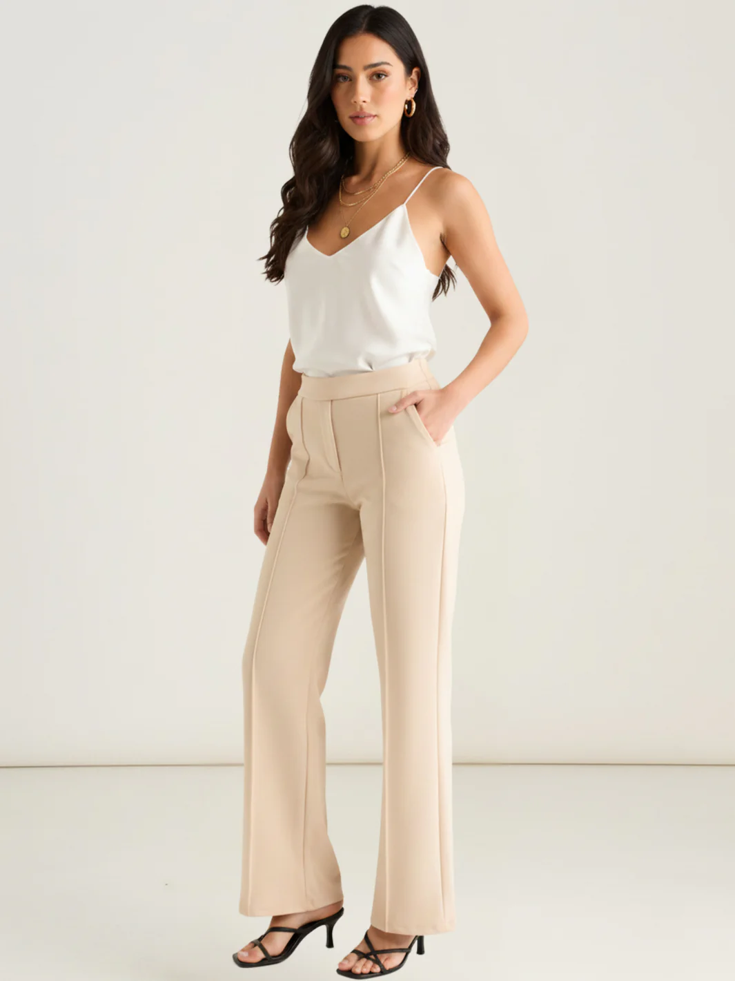 Kate & Pippa Yale Trousers In Soft Beige - Image 3