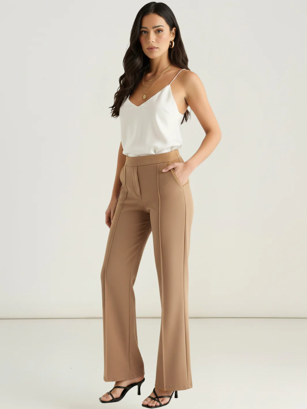 Kate & Pippa Yale Trousers In Tan - Image 2