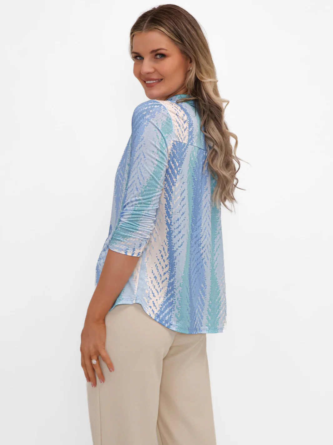 Kate & Pippa Zip Top In Light Blue - Image 4