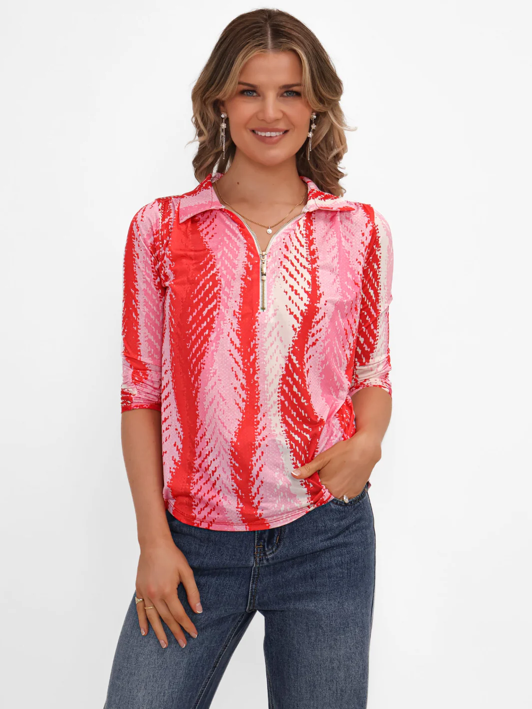 Kate & Pippa Zip Top In Red