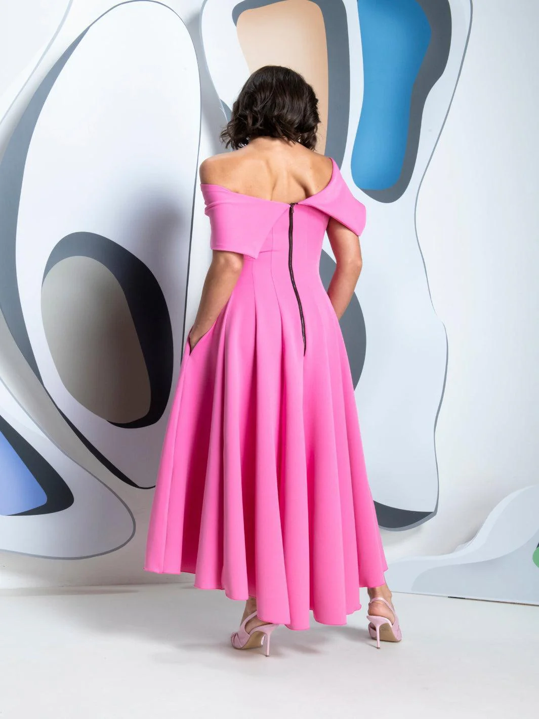 Kevan Jon Kristina Flare Dress In Pink - Image 4