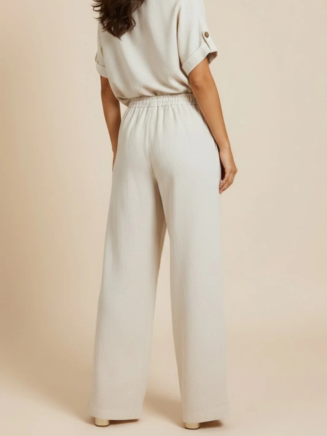 Lil Jen Billie Linen Trousers In Cream - Image 5