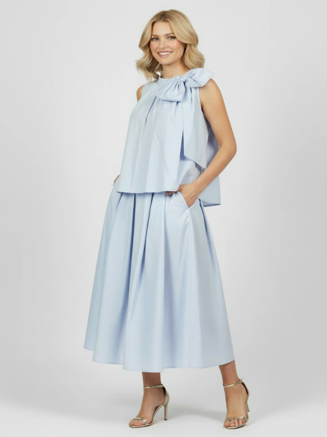 Lil Jen Blair Cotton Skirt In Powder Blue - Image 2