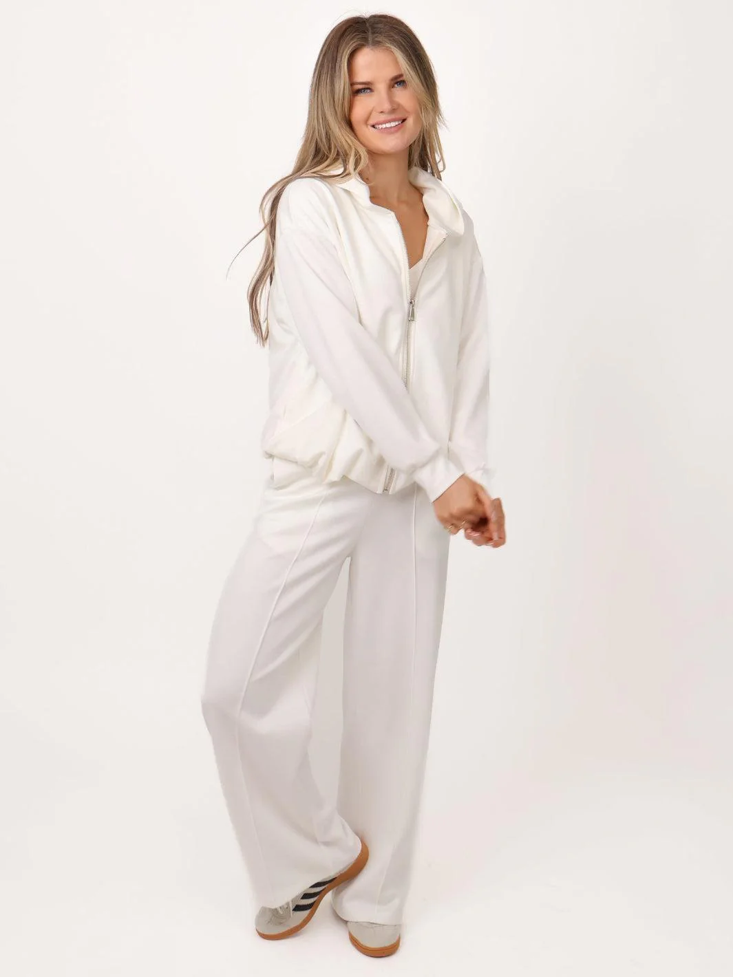 Lil Jen Harper Lounge Trousers In Cream
