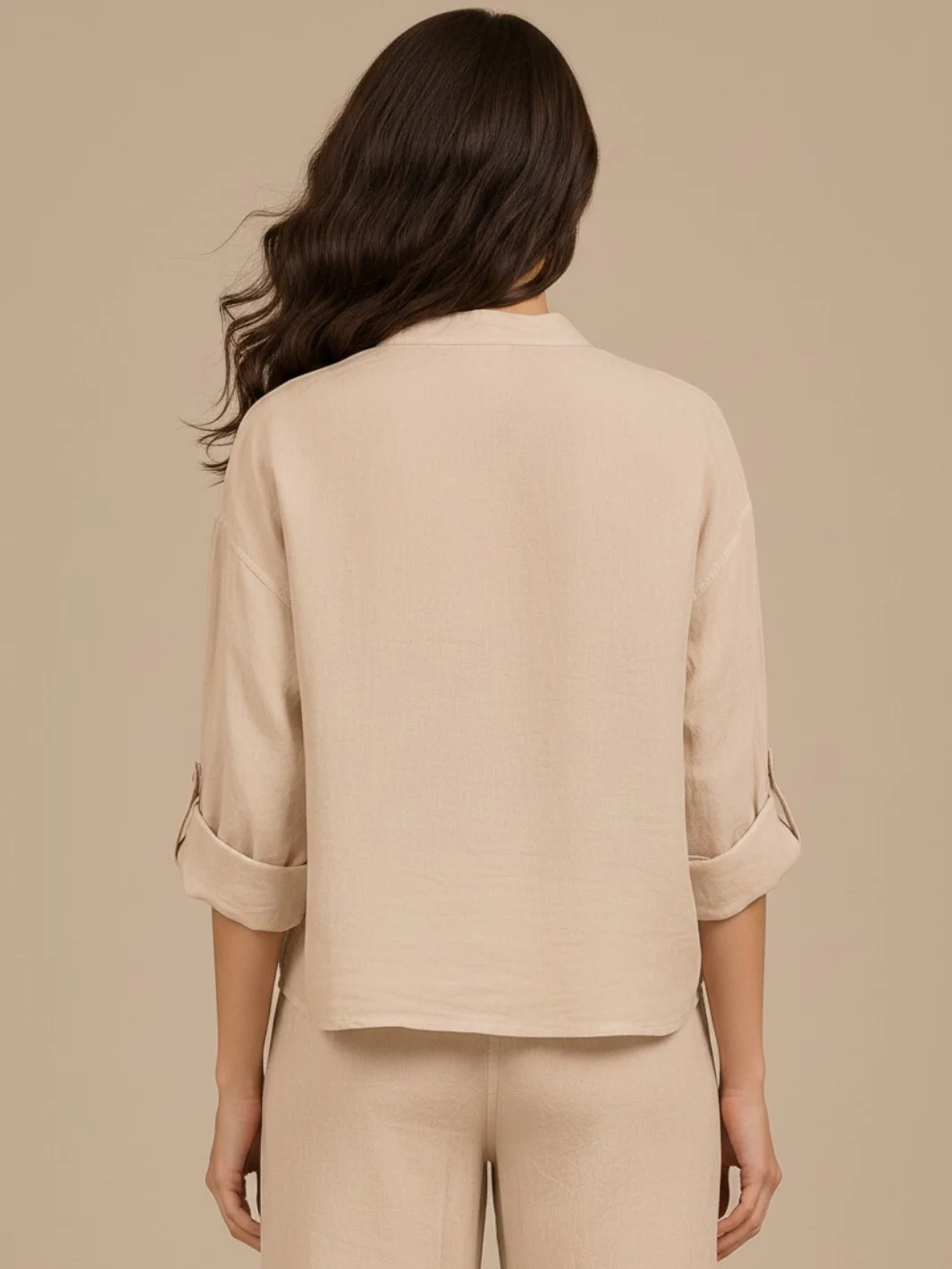 Lil Jen Isabella Linen Top In Beige - Image 4