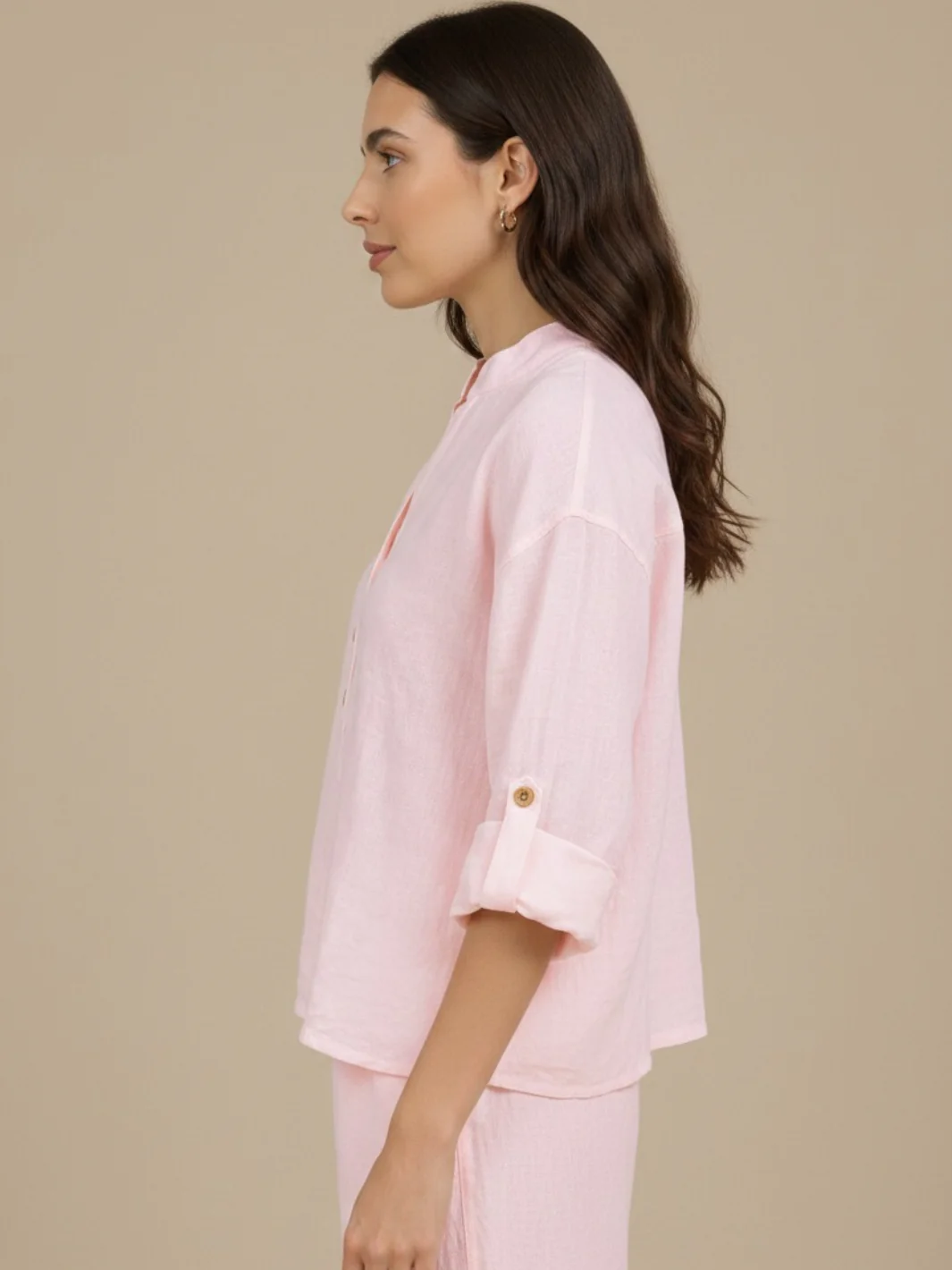 Lil Jen Isabella Linen Top In Pink - Image 3