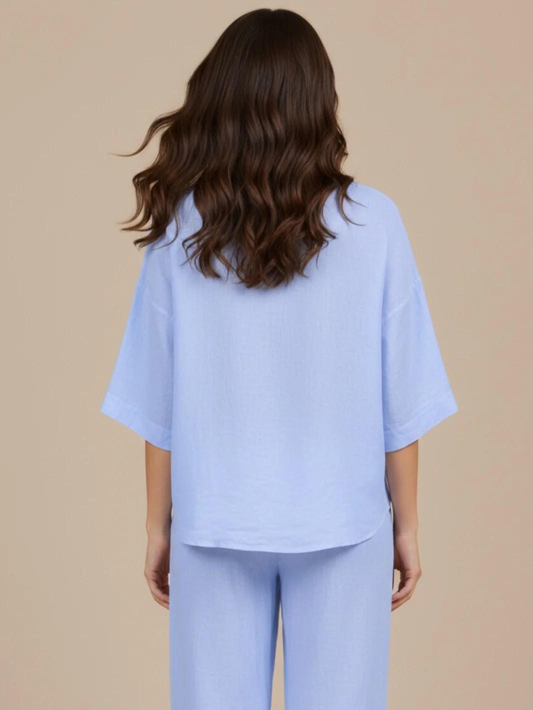 Lil Jen Phoebe Linen Top In Blue - Image 4