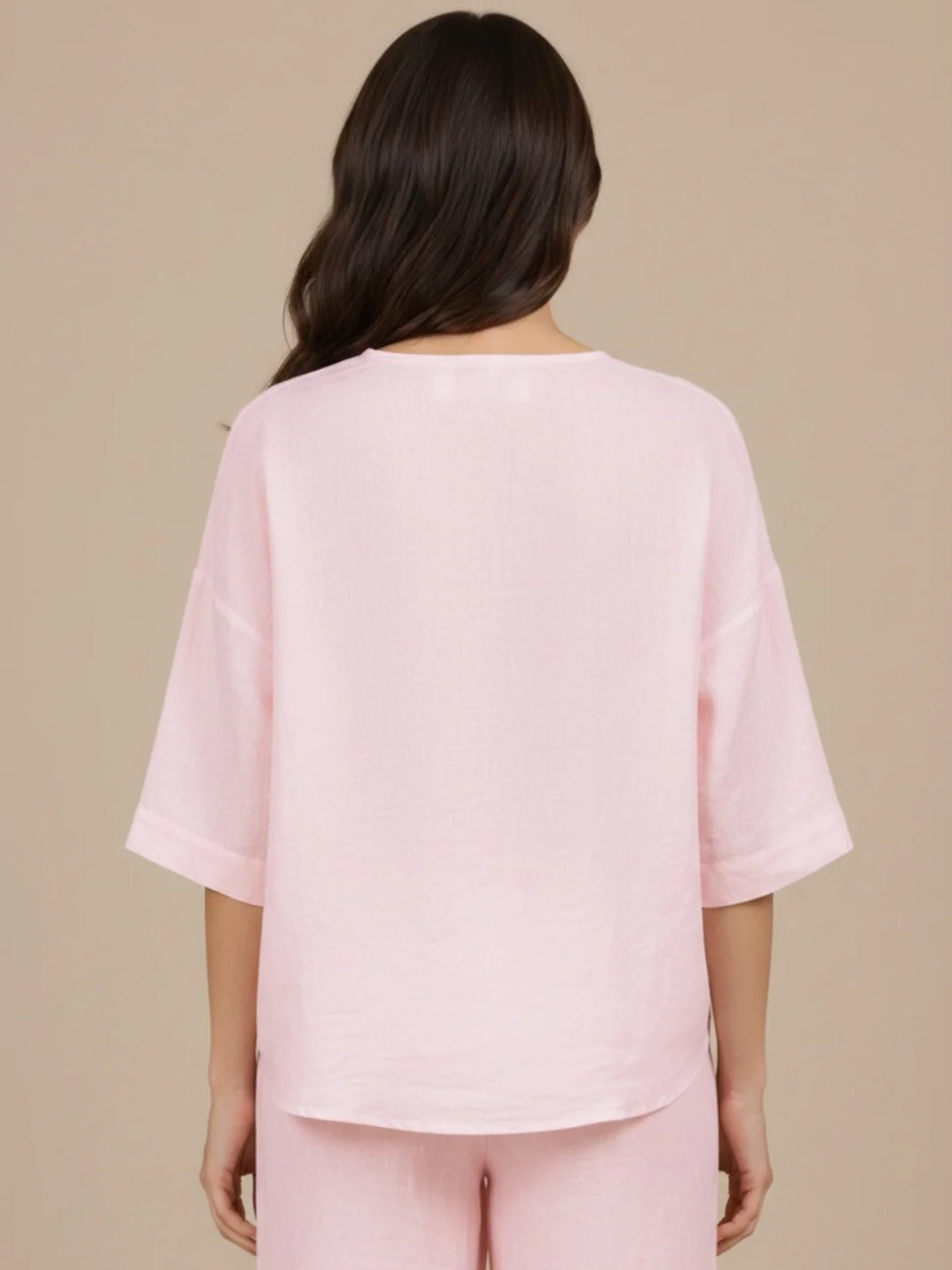 Lil Jen Phoebe Linen Top In Pink - Image 4