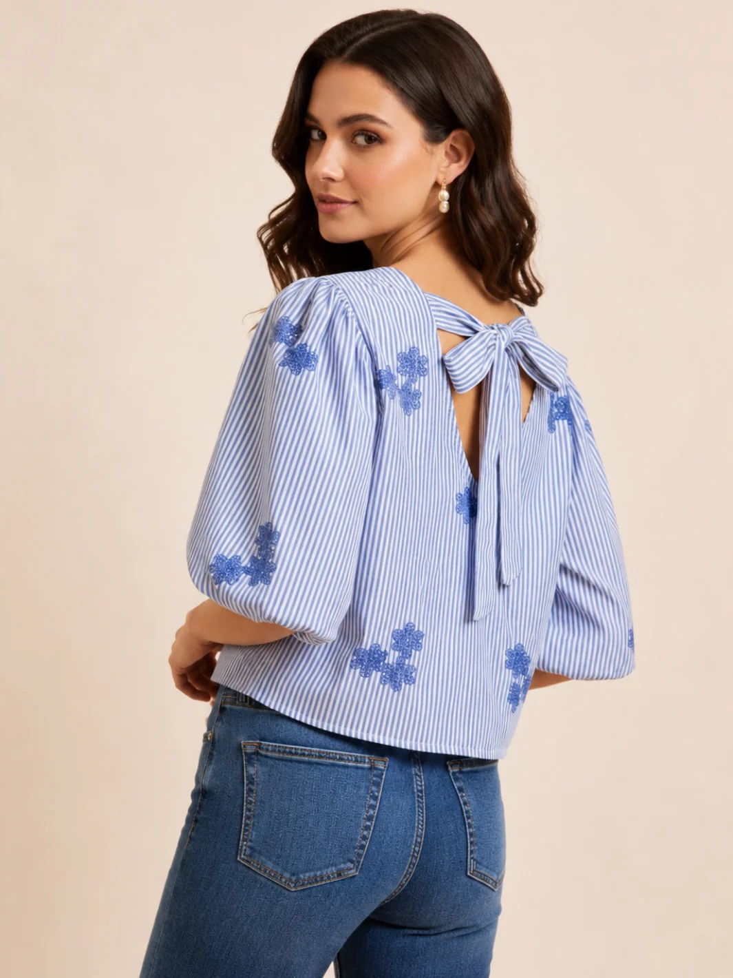 Lil Jen Reese Bow Top In Blue