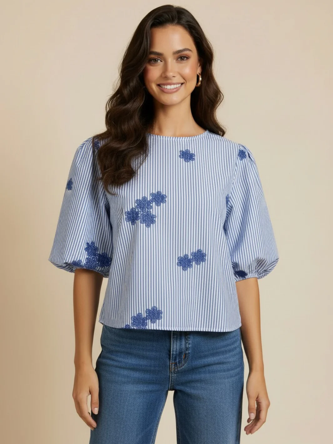 Lil Jen Reese Bow Top In Blue - Image 2