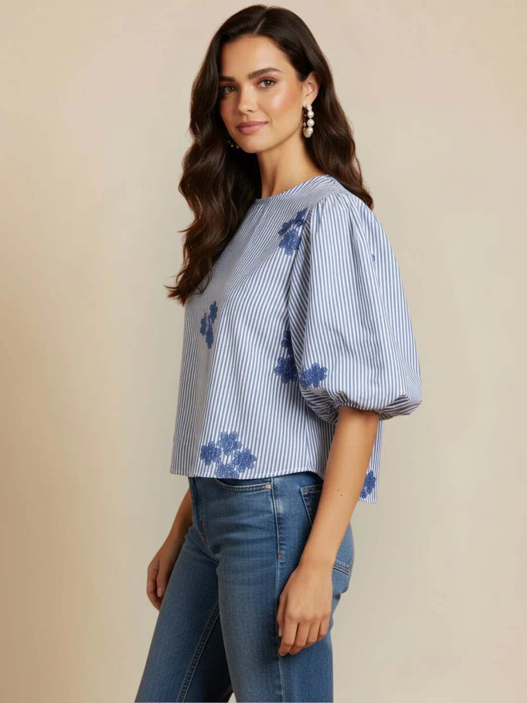 Lil Jen Reese Bow Top In Blue - Image 3
