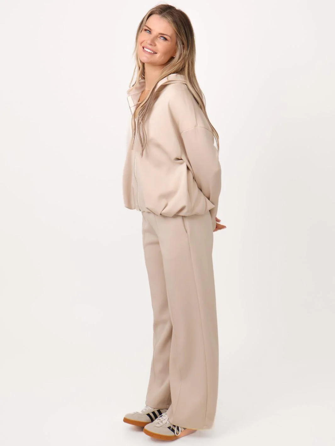 Lil Jen Willow Zip Hoodie In Beige - Image 2
