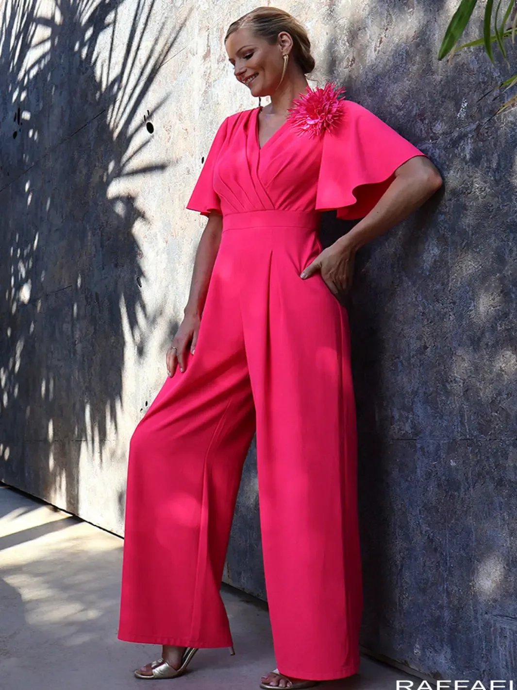 Linea Raffaelli Jumpsuit In Fuschia
