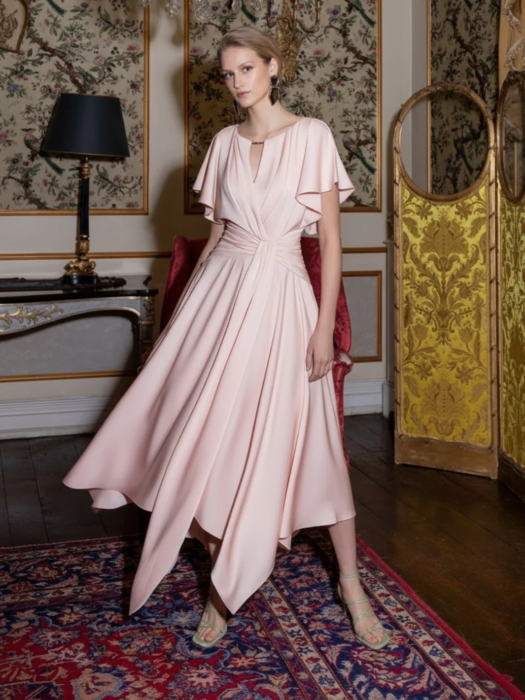 Maisonel Draped Dress ME3003 In Blush