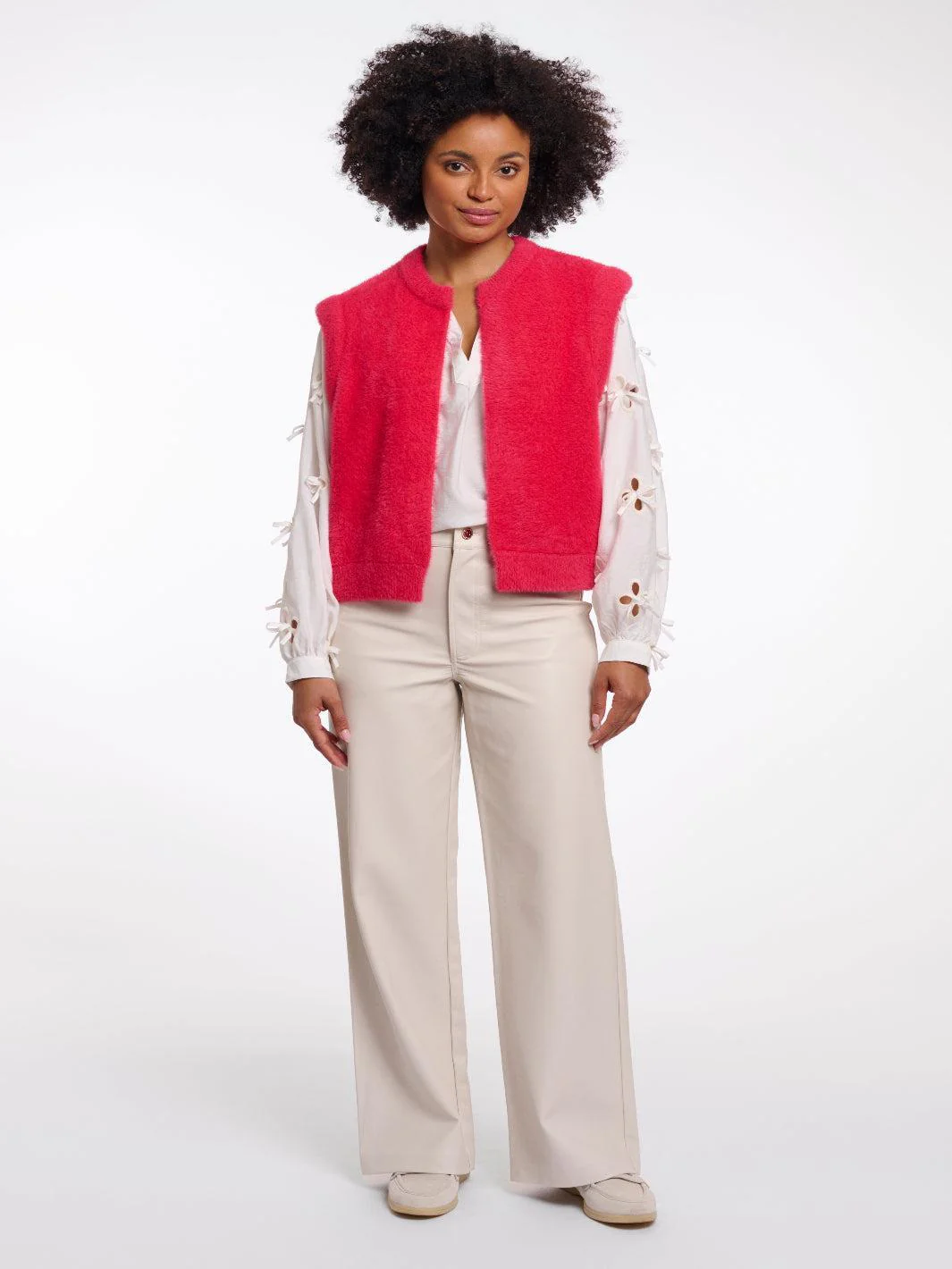 Rino & Pelle Elona Waistcoat In Pink Punch - Image 3