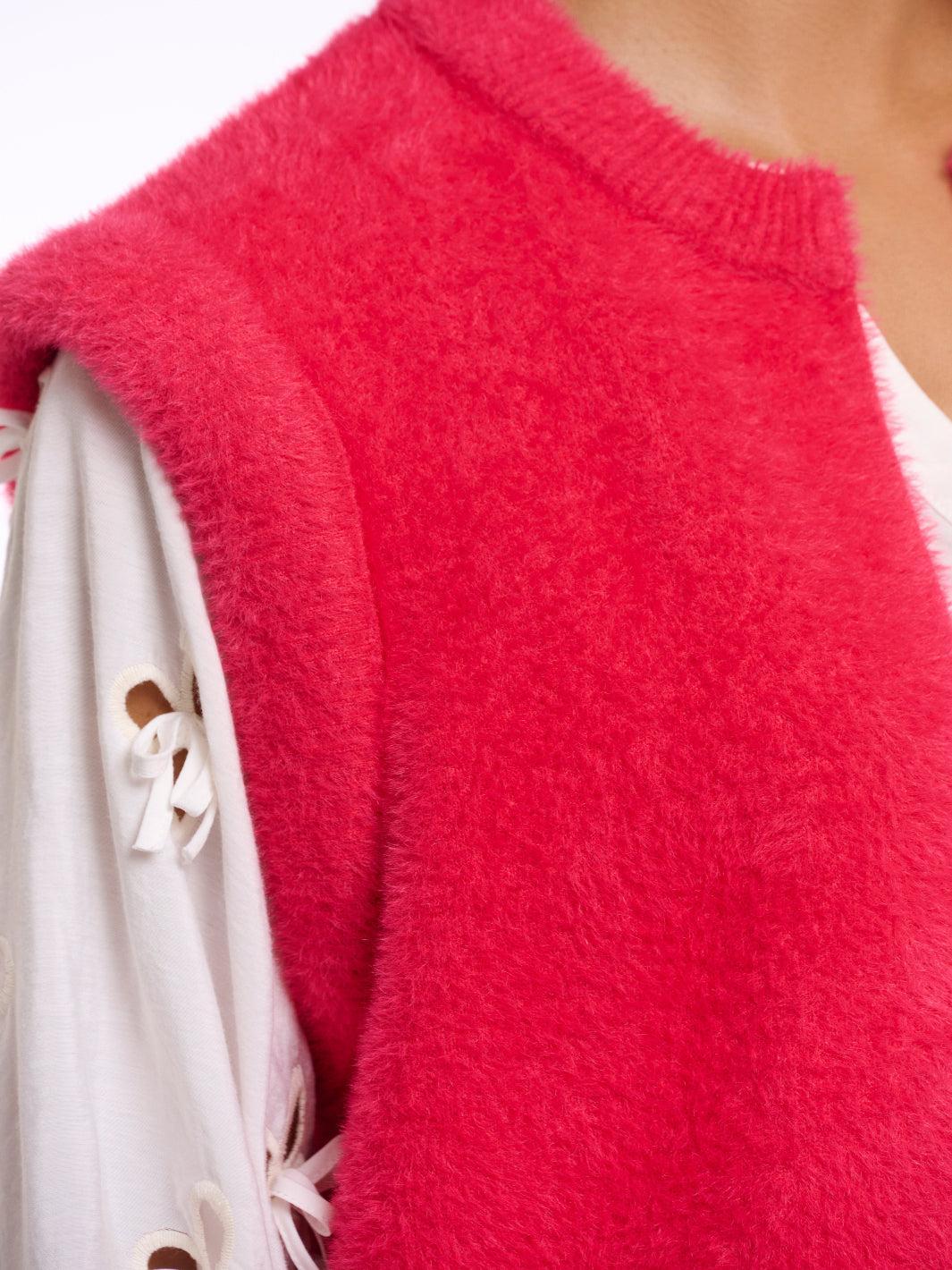 Rino & Pelle Elona Waistcoat In Pink Punch - Image 4