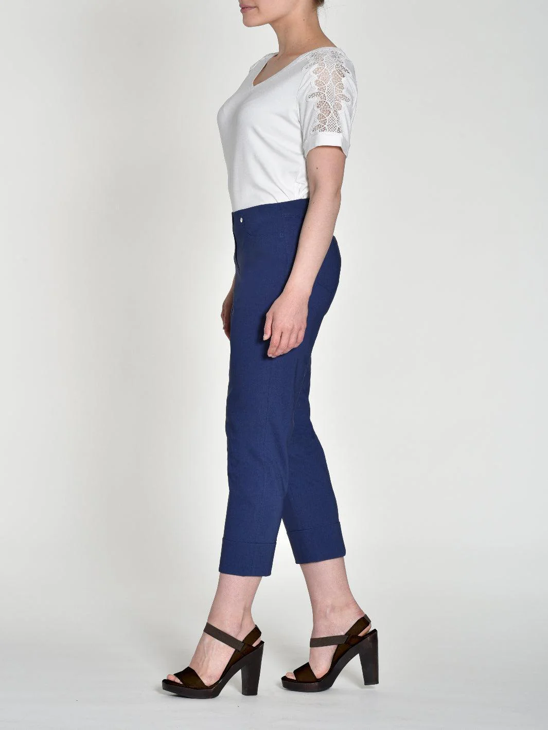 Robell Trousers In Navy 51568 - Image 2