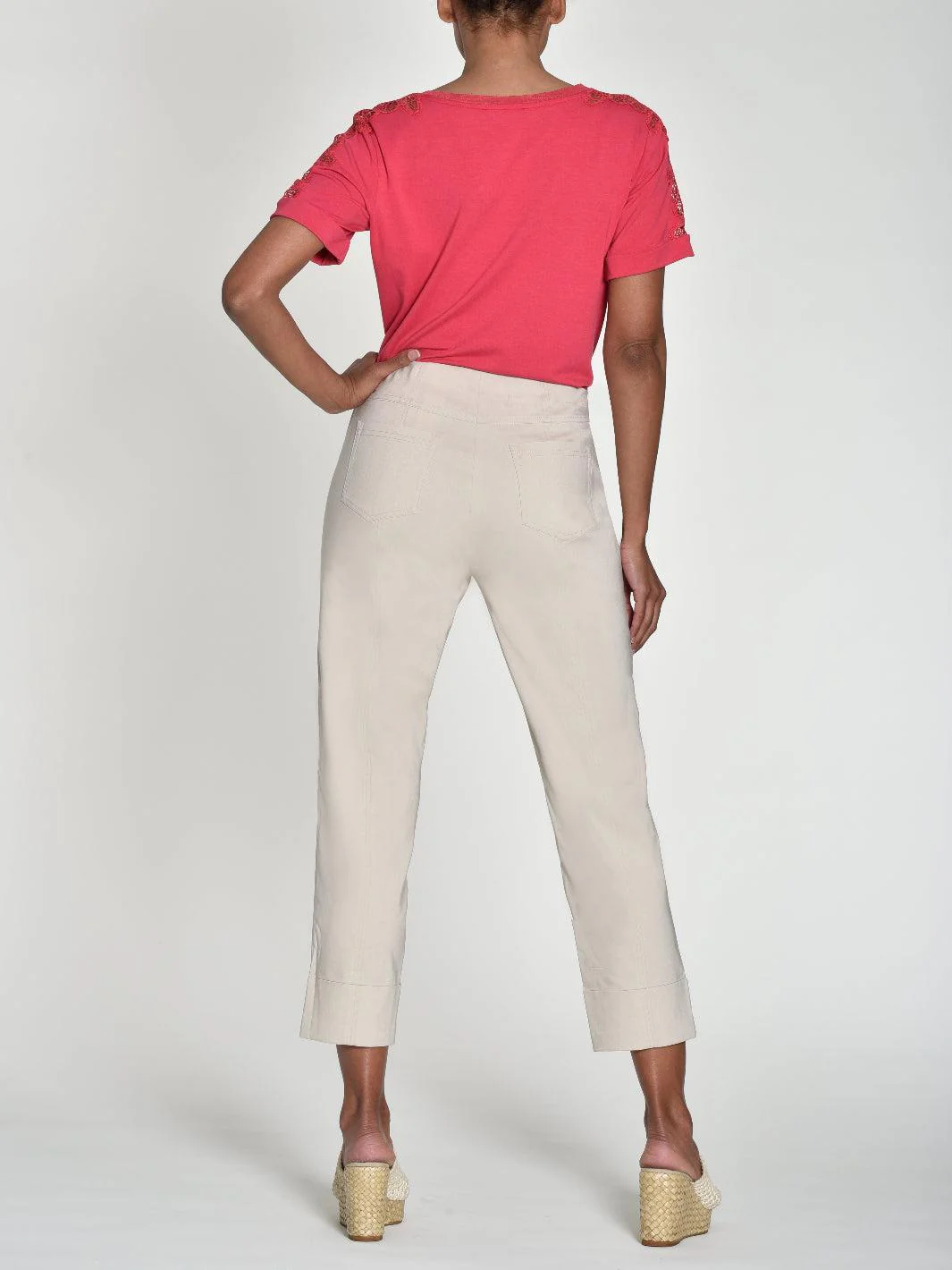 Robell Trousers In Stone 51568 - Image 3