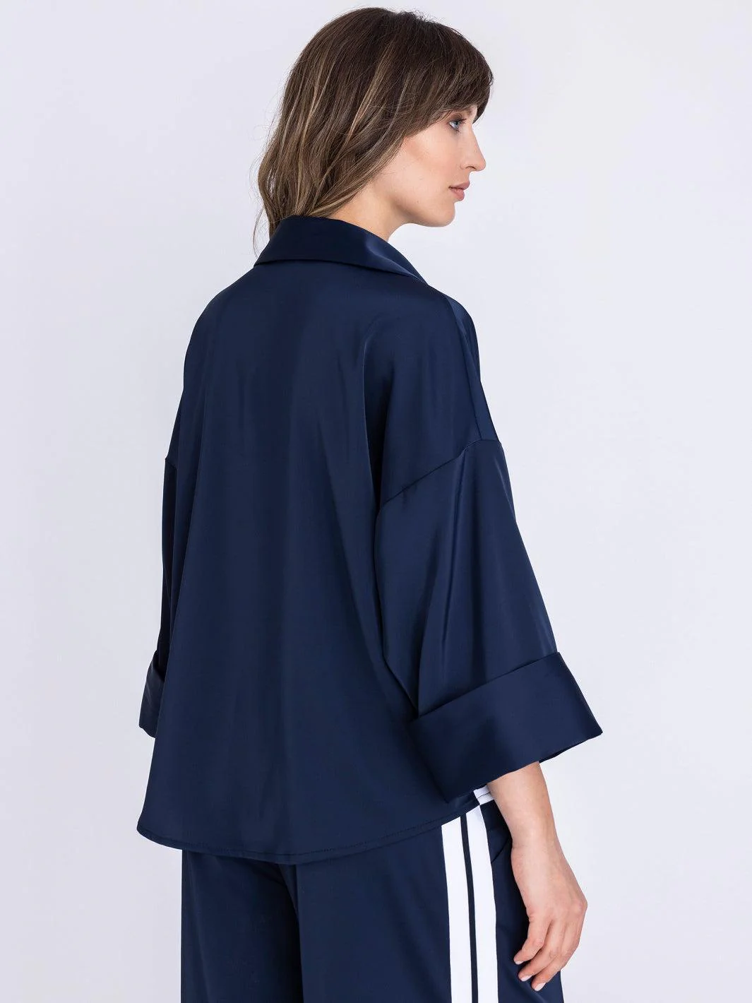 Tuzzi Collared Top In Navy 411370 - Image 4
