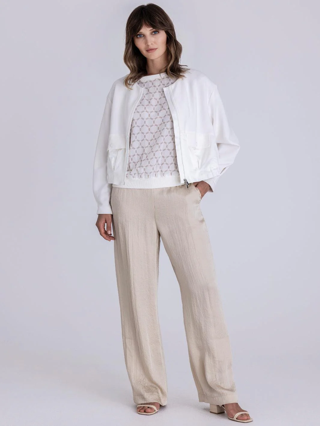 Tuzzi Light Weight Zip Jacket In Ecru 413300 - Image 3