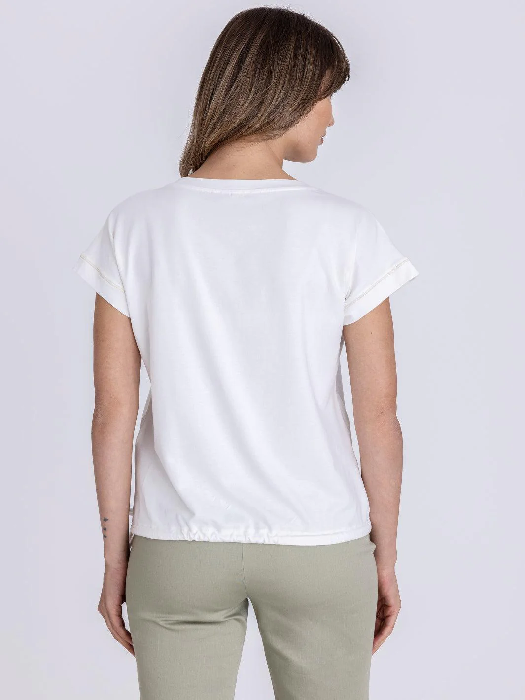 Tuzzi Palm Print T-Shirt In Ecru 415452 - Image 3
