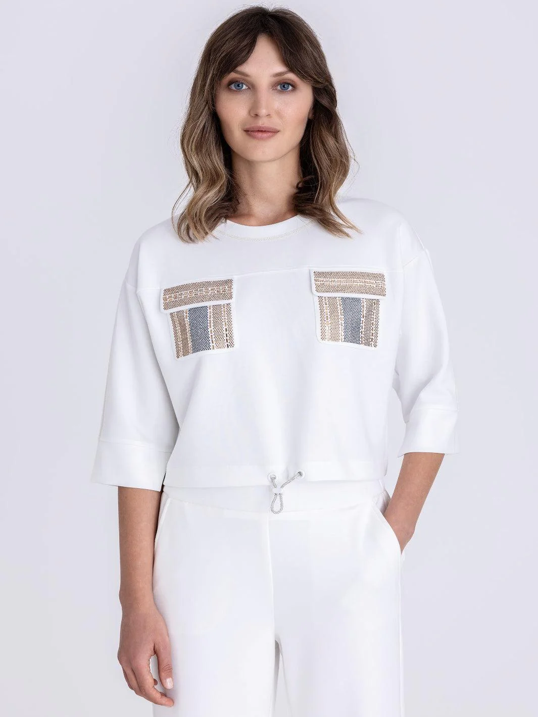 Tuzzi Relaxed Fit Sweatshirt In Ecru 413459